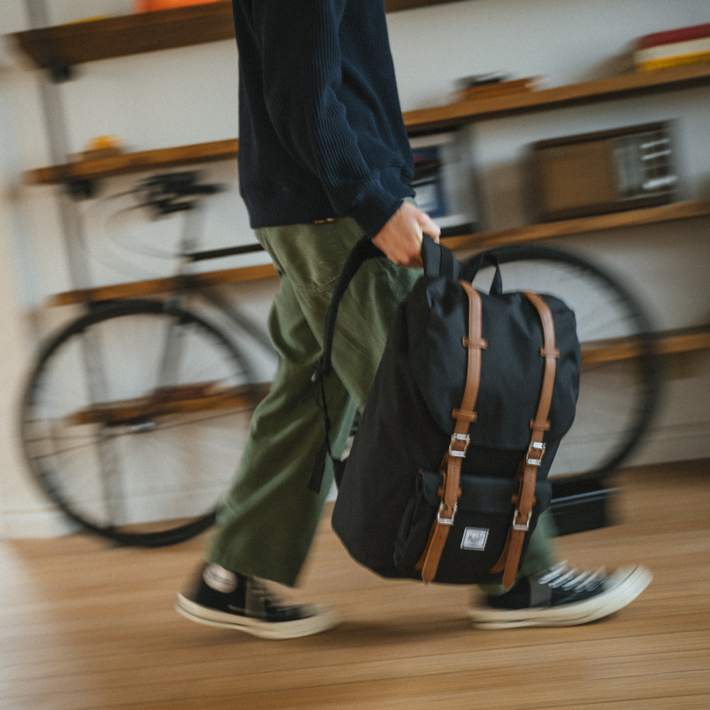 herschel backpack on model Survey Supply Co. USA consumer water bottles Herschel Supply Co. Heritage Backpack