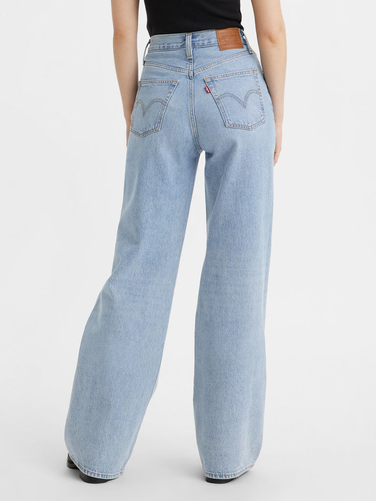Levi's Ribcage wide leg jeans in light blue wash