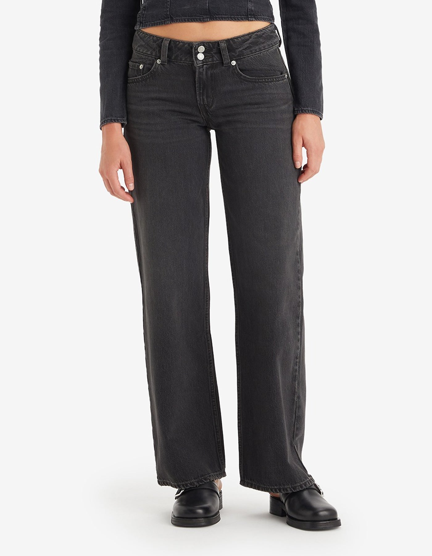  Levi's Women's Ribcage Wide Leg Jeans, Rosie Posie, Black, 24 :  Clothing, Shoes & Jewelry