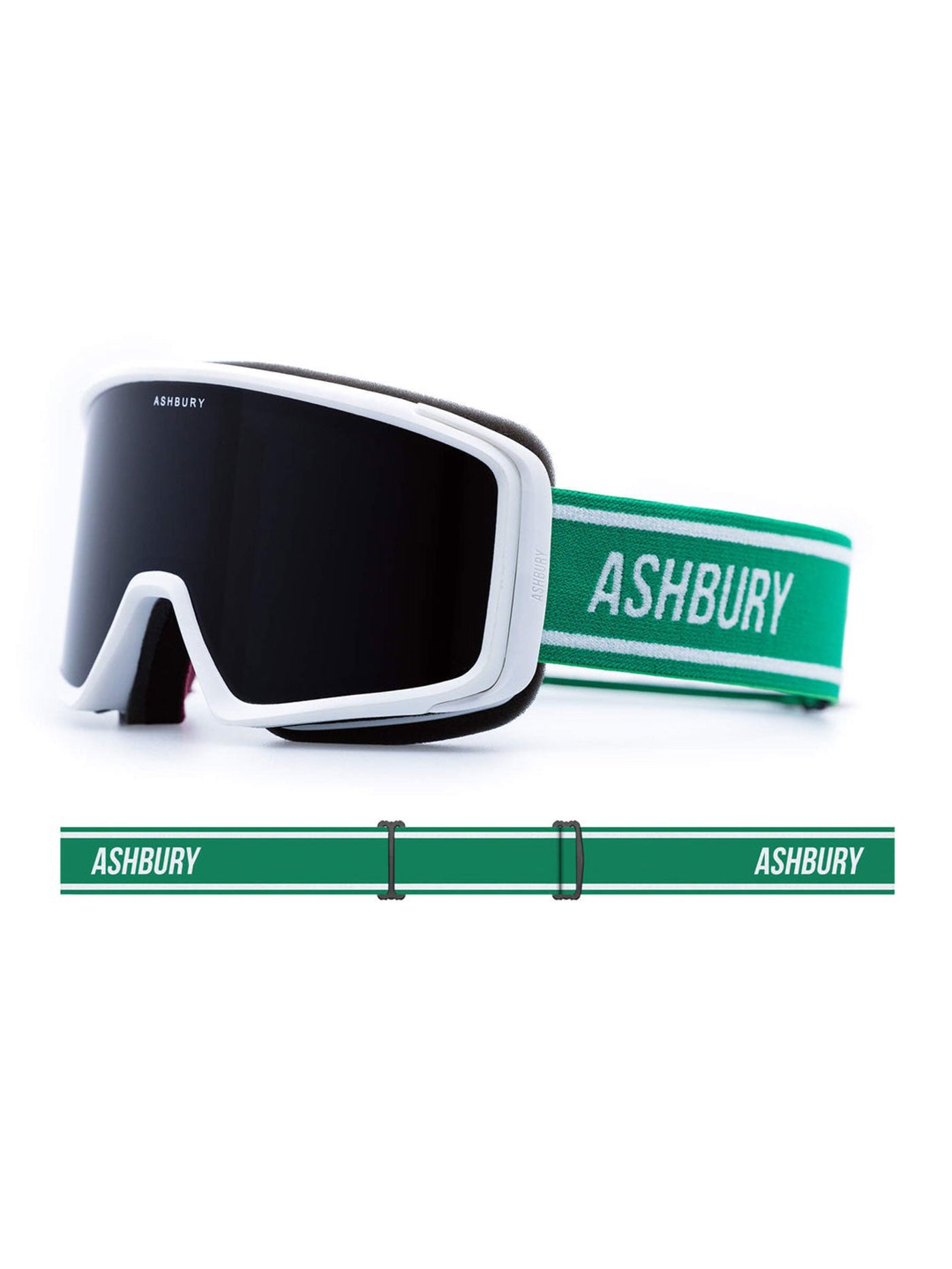 ashbury goggle lenses Ashbury Conseco Matte White/Dark Smoke + Spare Lens Goggle