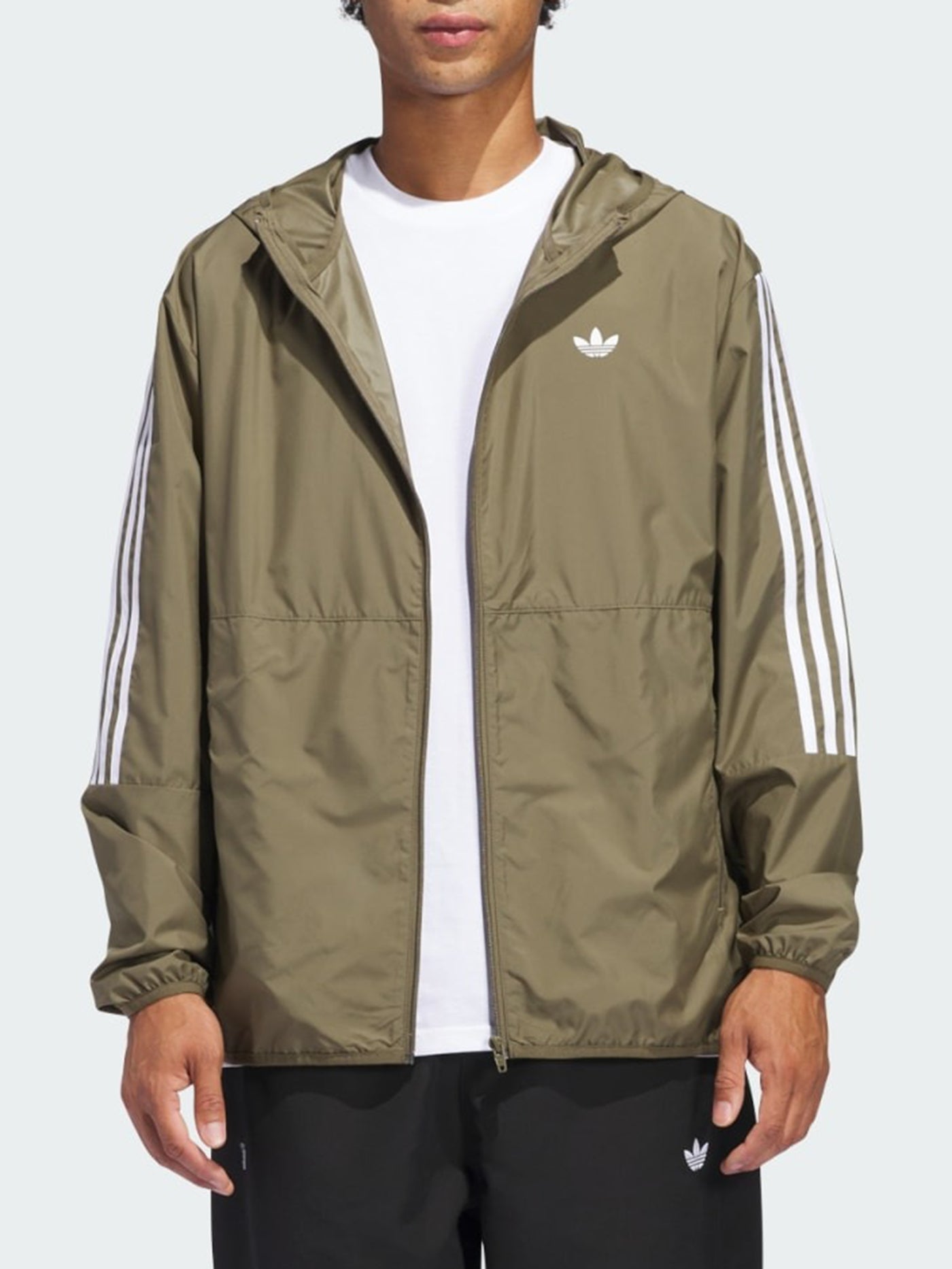 ウェア Addidas ivory strpped jacket Adidas Windbreaker Olive Strata/White Jacket Spring 2025