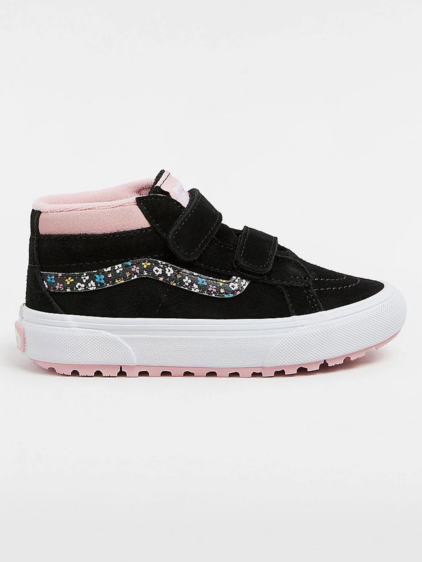 MTE Sk8-Mid Reissue V Floral Black/Pink Shoes (Kids)