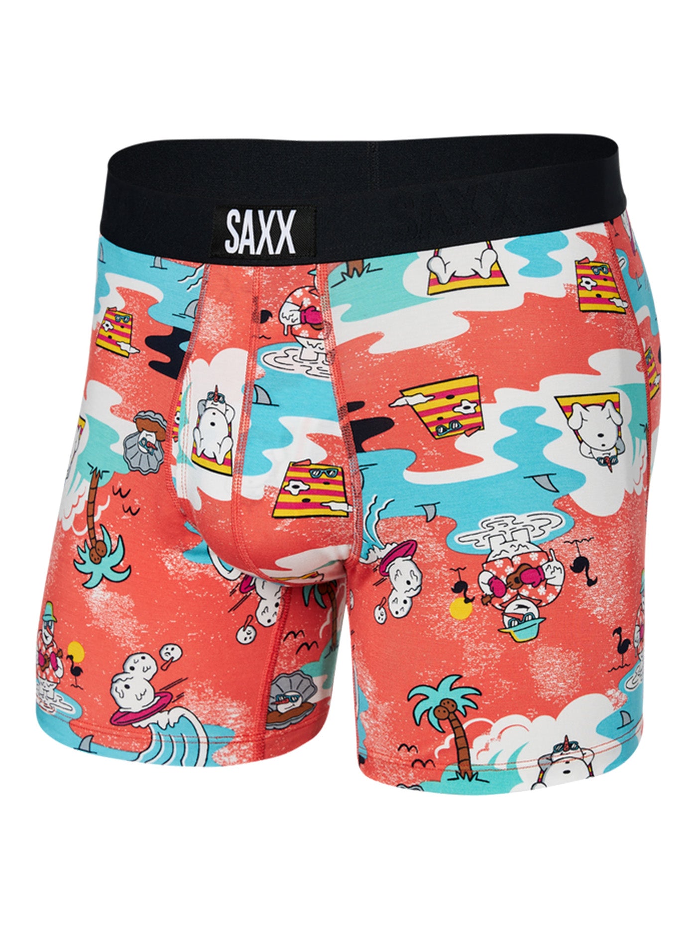 Saxx Ultra Super Soft Snow Days Hot Coral Boxer Holiday 2023