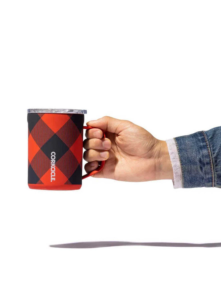 Corkcicle Holiday 16oz Buffalo Plaid Red Mug EMPIRE