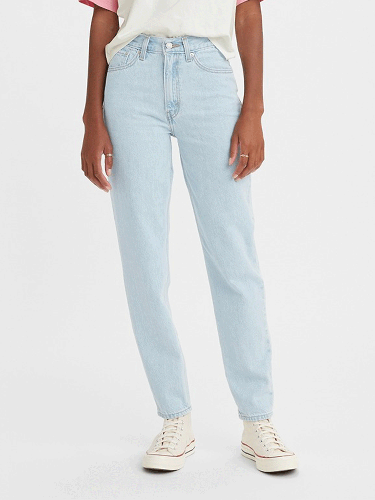 Light wash levi mom jeans sales