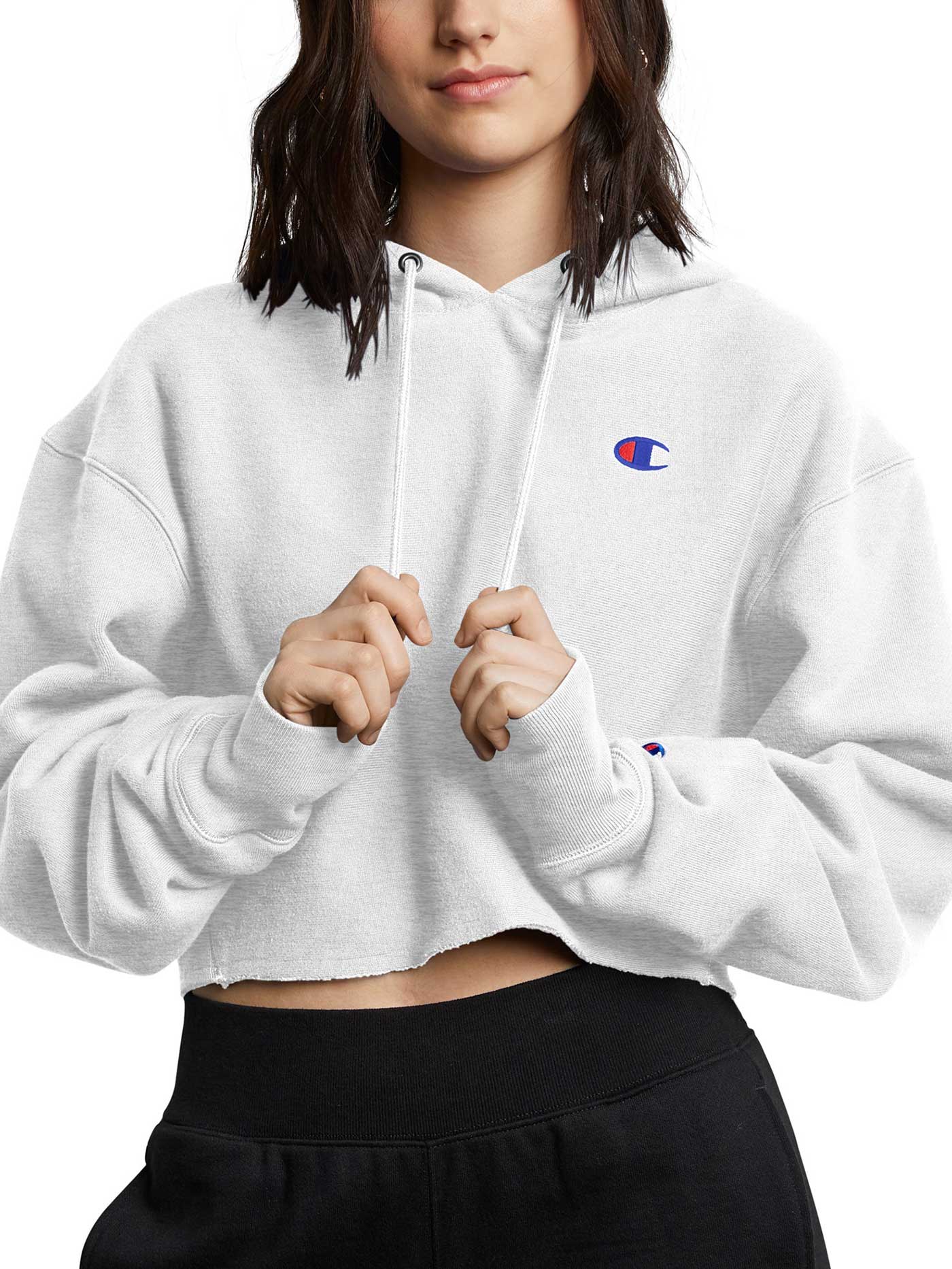 Cropped Reverse Weave Emb C Logo Hoodie - Main Image