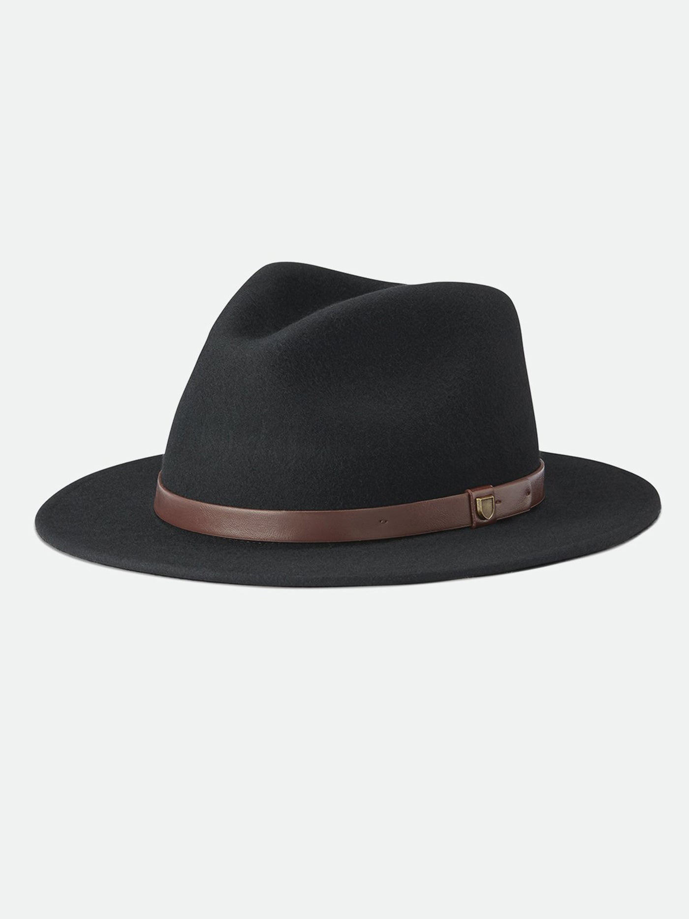Brixton “MESSER” Black Felt Fedora hat with Branded Interior Size S Brixton Mens Messer Medium Brim Felt Fedora Hat | Desertcart  main image 4