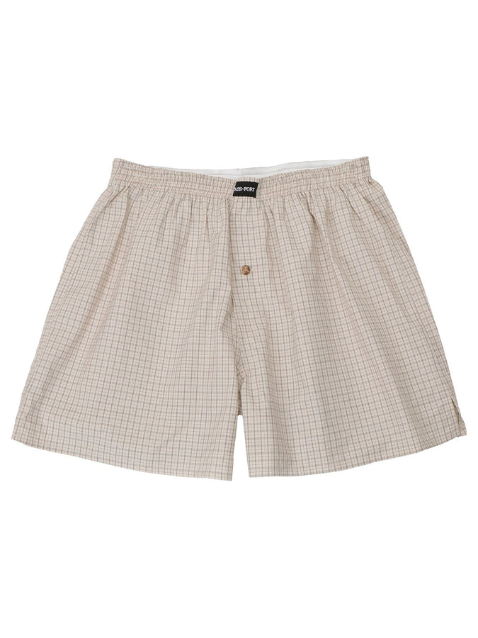 Pass Port Workers Check Boxer | BROWN