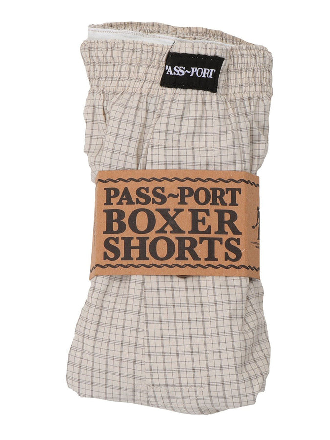 Pass Port Workers Check Boxer | BROWN