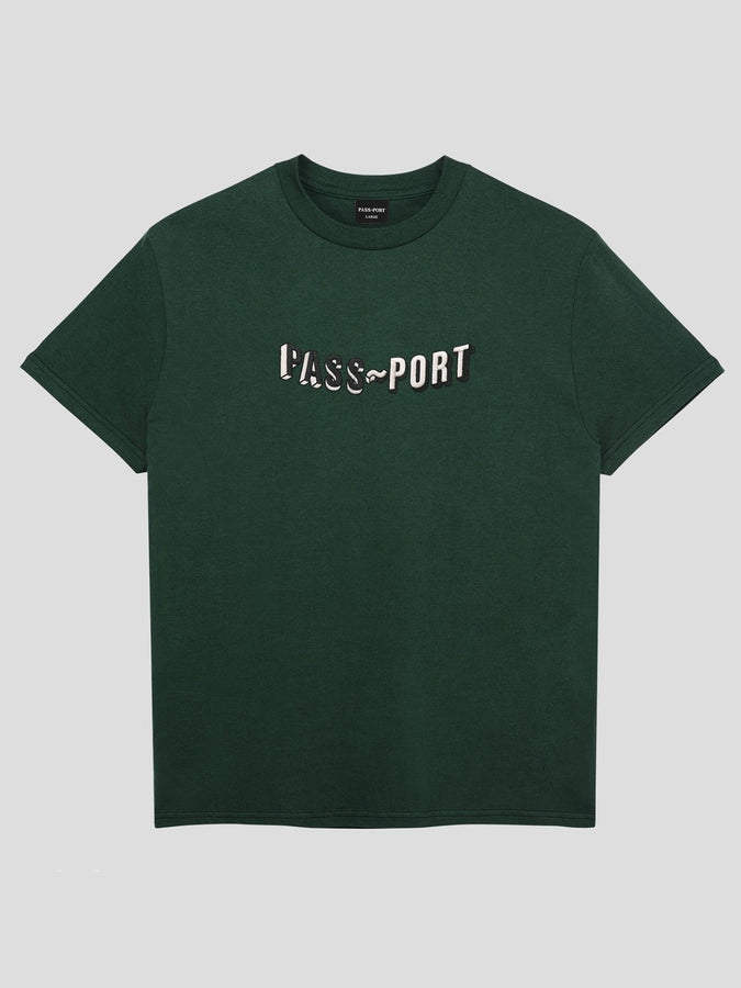 Pass Port Sunken Logo Embroidery T-Shirt Spring 2024 | FOREST GREEN