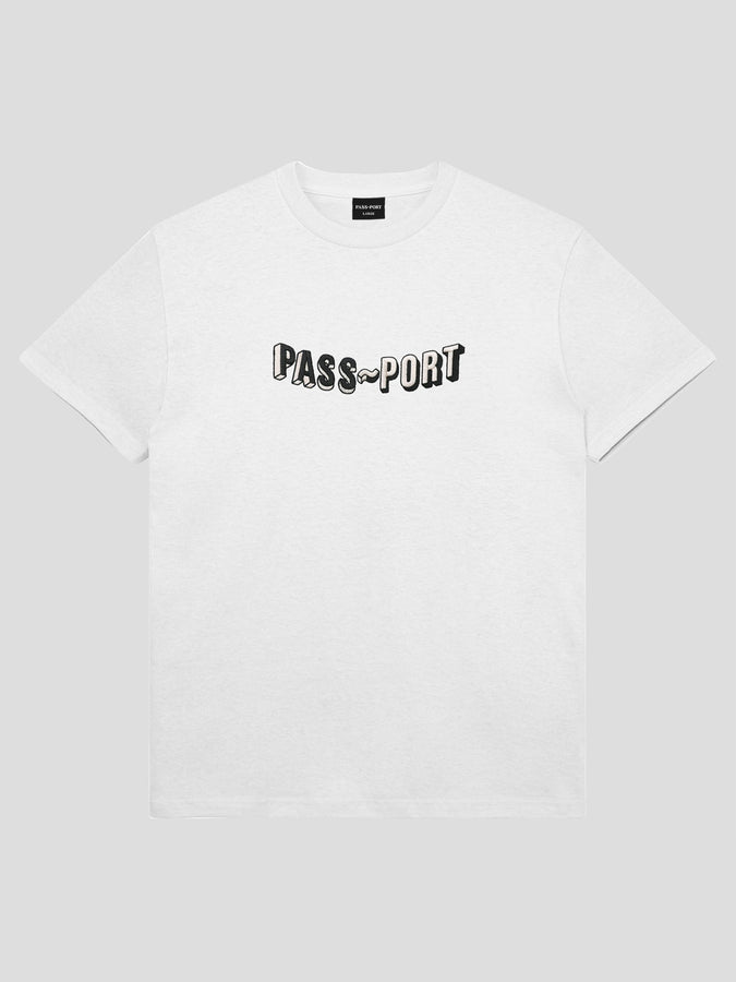 Pass Port Sunken Logo Embroidery T-Shirt Spring 2024 | WHITE