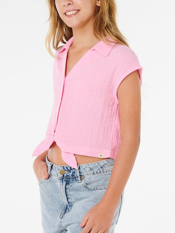 Rip Curl Premium Surf Buttondown Shirt (Girls 7-14) Spring 2026 | BRIGHT PINK (4067)