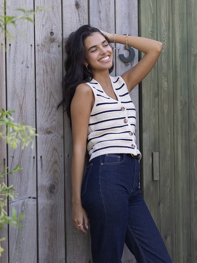Gentle Fawn Mariana Vest Spring 2026 |NAVY STRIPE
