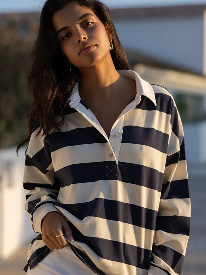 Gentle Fawn Britt Polo Spring 2026 | NAVY STRIPE