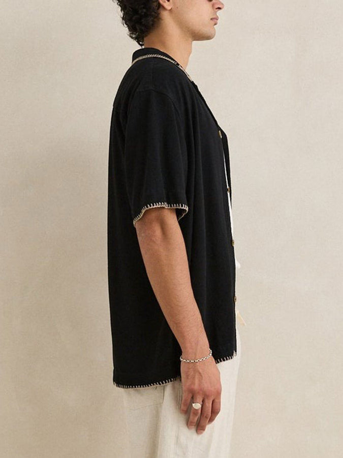 Rhythm Relaxed Whip Stitch S/S Buttondown Shirt Spring 2026 | BLACK