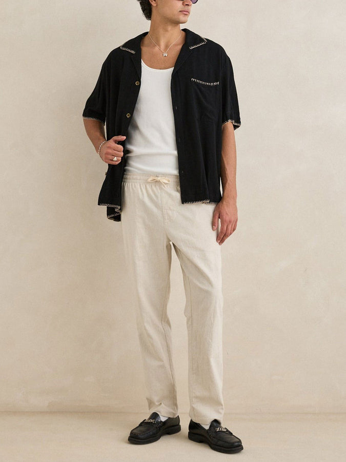 Rhythm Relaxed Whip Stitch S/S Buttondown Shirt Spring 2026 | BLACK