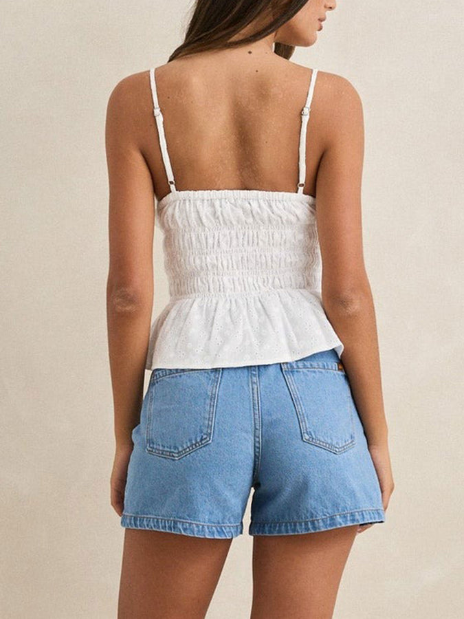 Rhythm Gigi Tie Front Tank Top Spring 2026 | WHITE