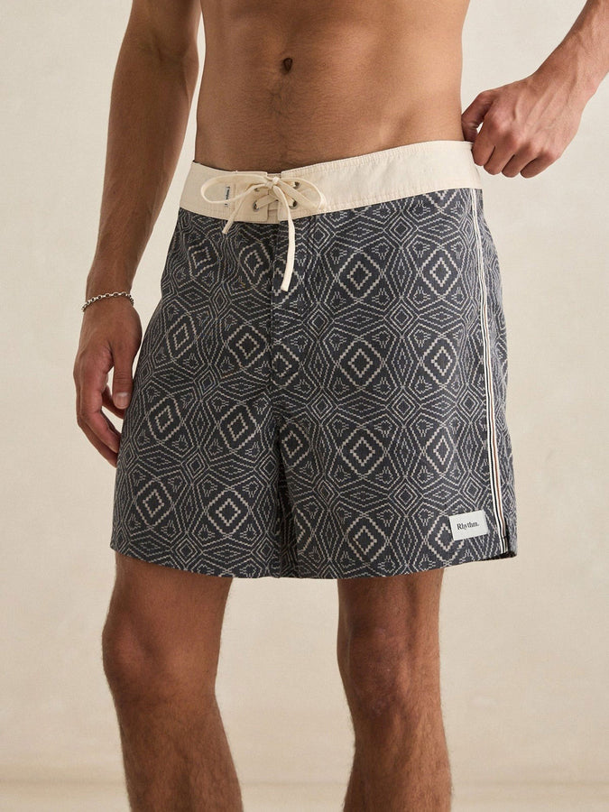 Rhythm Mosaic Heritage Trunk Boardshorts Spring 2026 | BLACK