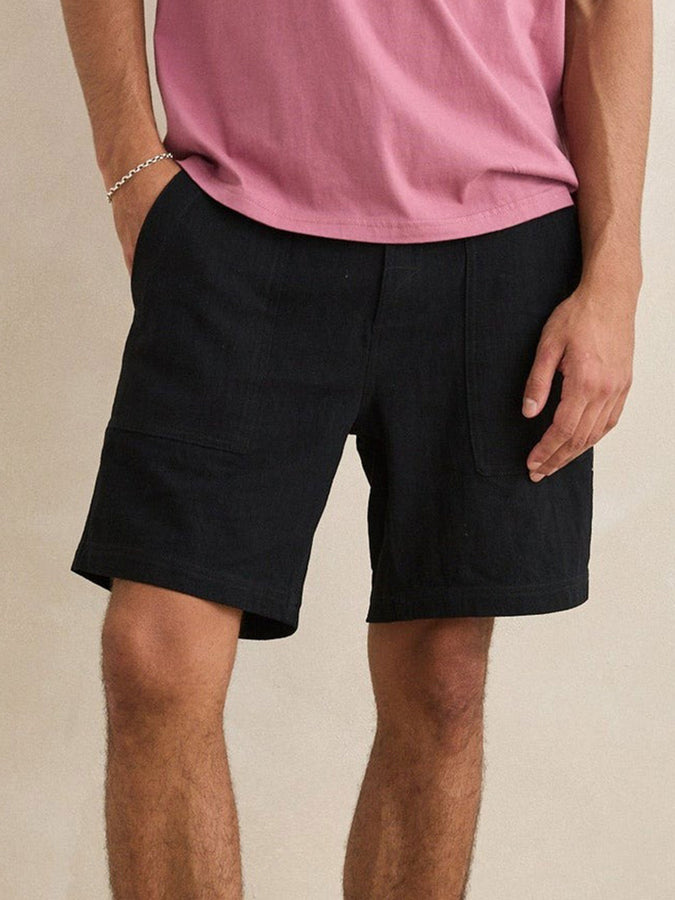 Rhythm Worn Path texured Linen Shorts Spring 2026 | BLACK