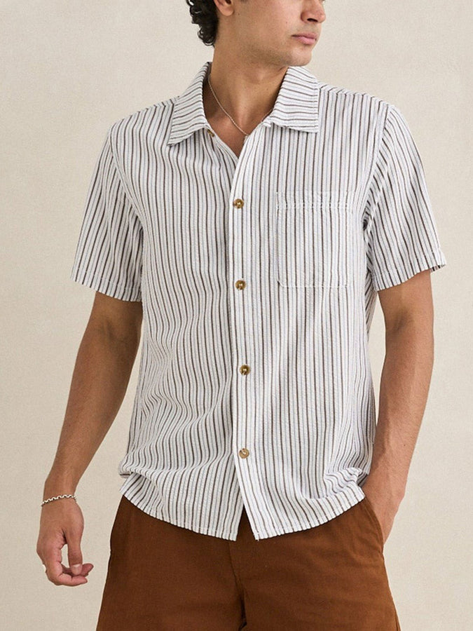 Rhythm Seersucker Stripe S/S Buttondown Shirt Spring 2026 | CEDAR