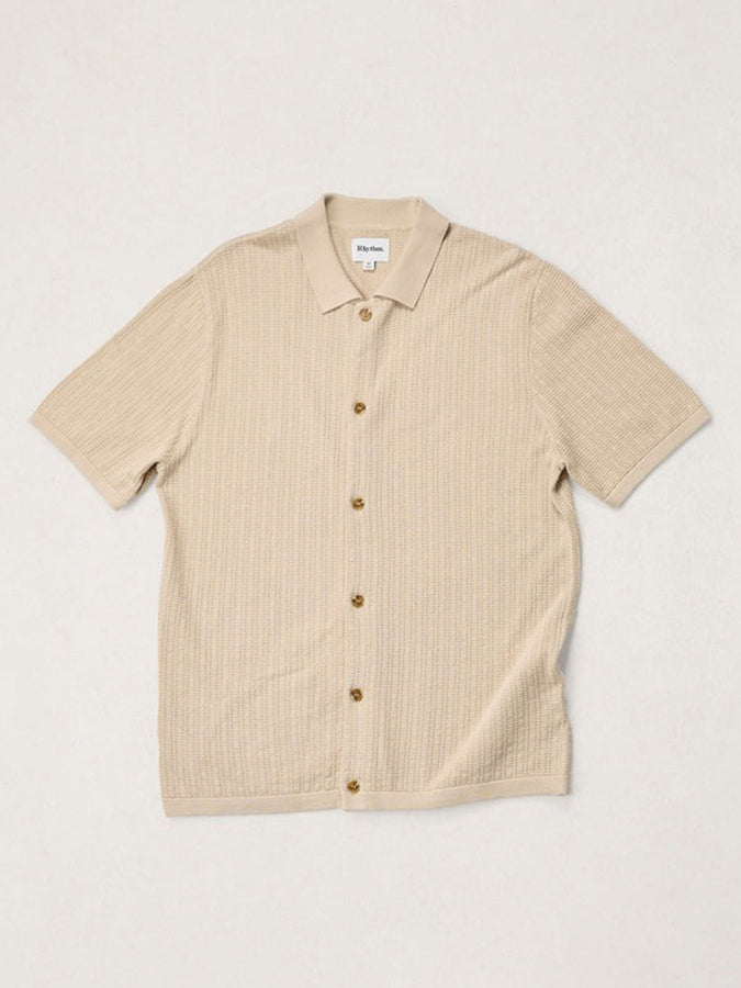 Rhythm Textured Knit S/S Buttondown Shirt Spring 2026 | STONE
