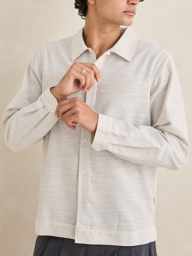 Rhythm Striped Linen Long Sleeve Buttondown Shirt Spring 2026 | NATURAL