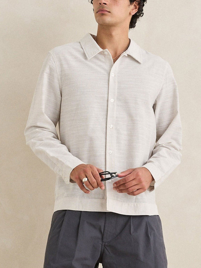 Rhythm Striped Linen Long Sleeve Buttondown Shirt Spring 2026 | NATURAL