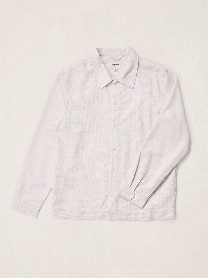 Rhythm Striped Linen Long Sleeve Buttondown Shirt Spring 2026 | NATURAL