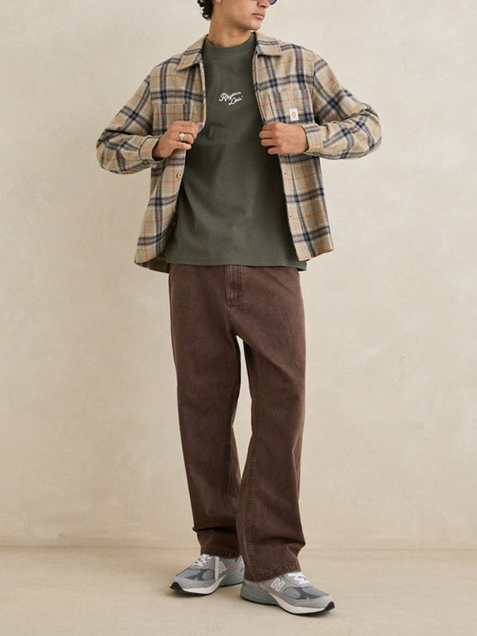 Rhythm Oscar Check Long Sleeve Buttondown Shirt Spring 2026 | STONE