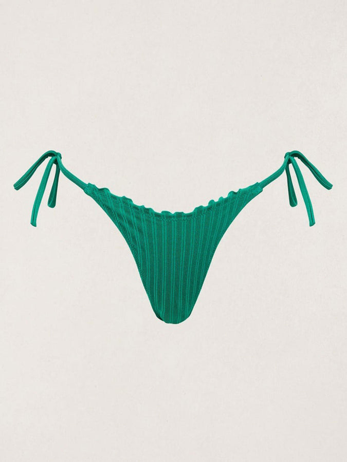Rhythm Pacific Rib Tie Side High Cut Bikini Bottom Spring 26 | GREEN