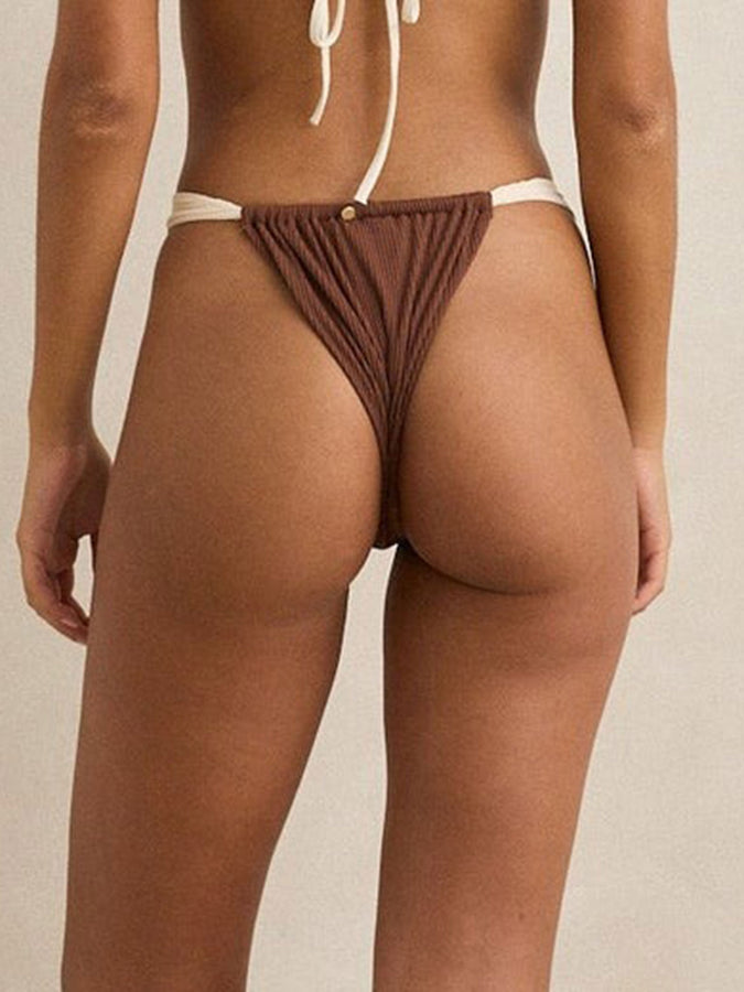 Rhythm Lily Rib Soft Side Itsy Bikini Bottom Spring 2026 | CHOCOLATE
