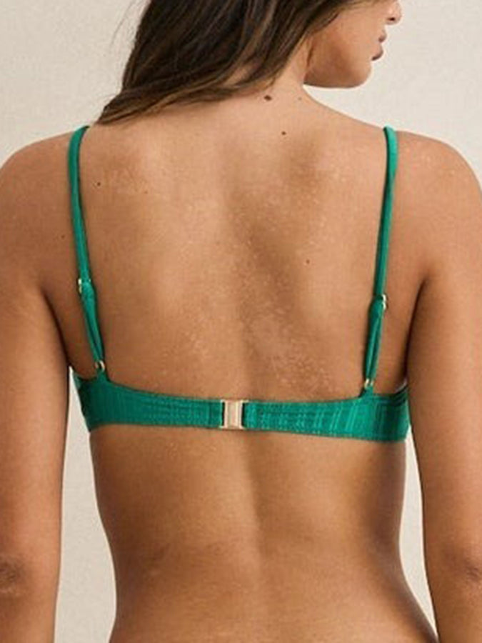 Rhythm Pacific Rib Crop Bikini Top Spring 2026 | GREEN