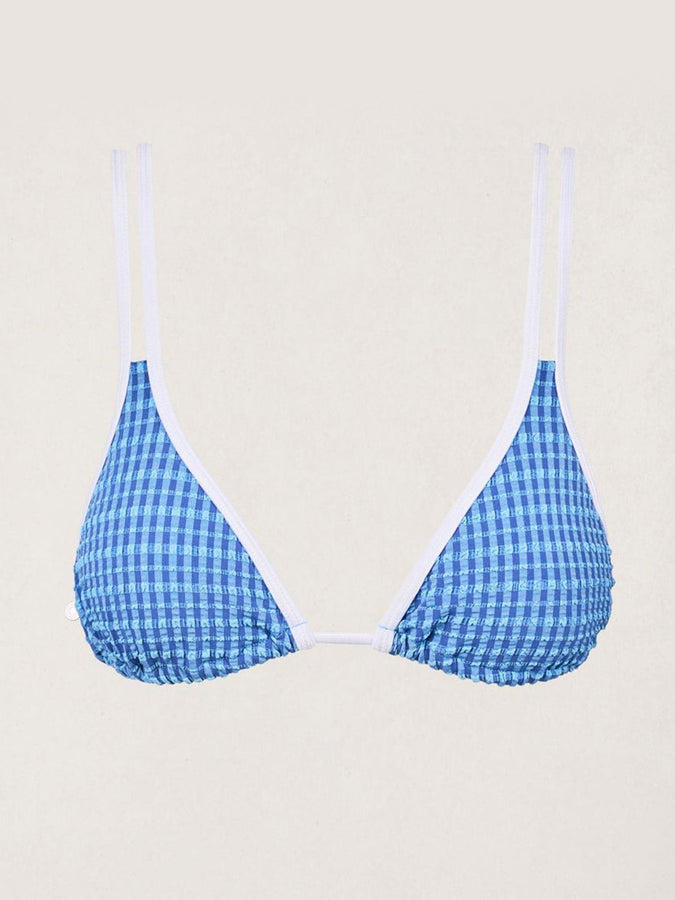 Rhythm Lola Check Double Strap Slide Bikini Top Spring 2026 | BLUE