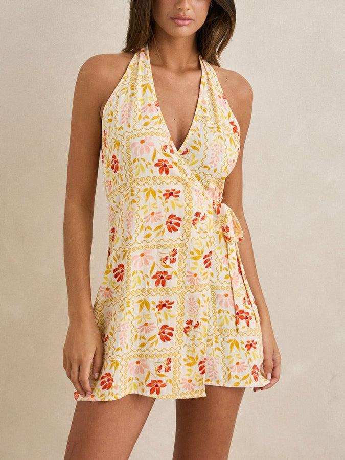 Rhythm Wildflower Wrap Dress Spring 2026 | WHITE