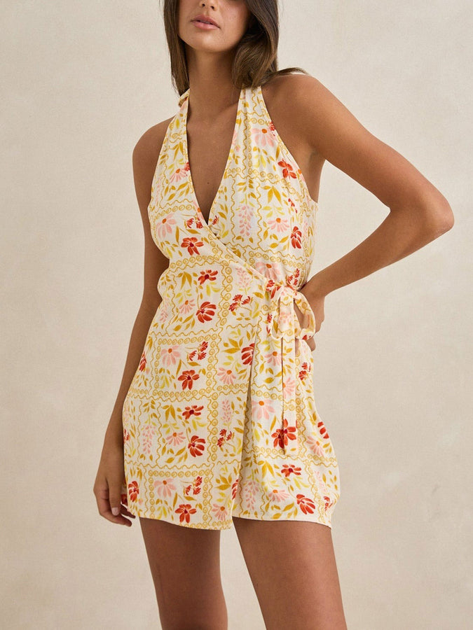 Rhythm Wildflower Wrap Dress Spring 2026 | WHITE