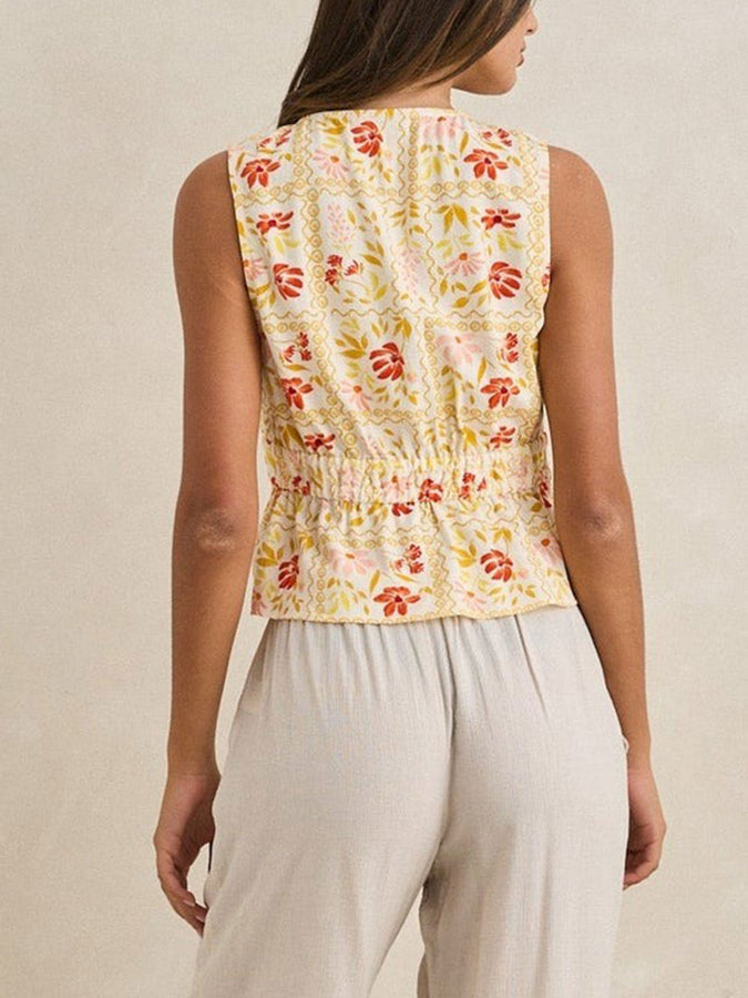 Rhythm Wildflower Tie Front Strapless Top Spring 2026 | WHITE