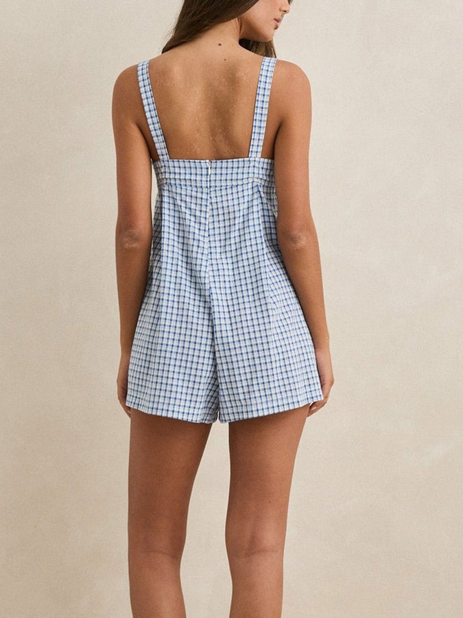 Rhythm Lola Check Romper Spring 2026 | BLUE