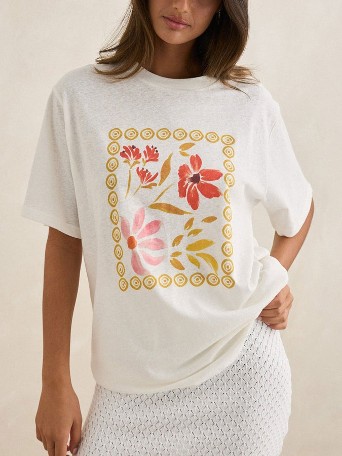 Rhythm Wildflower Oversized T-Shirt Spring 2026 | VINTAGE WHITE