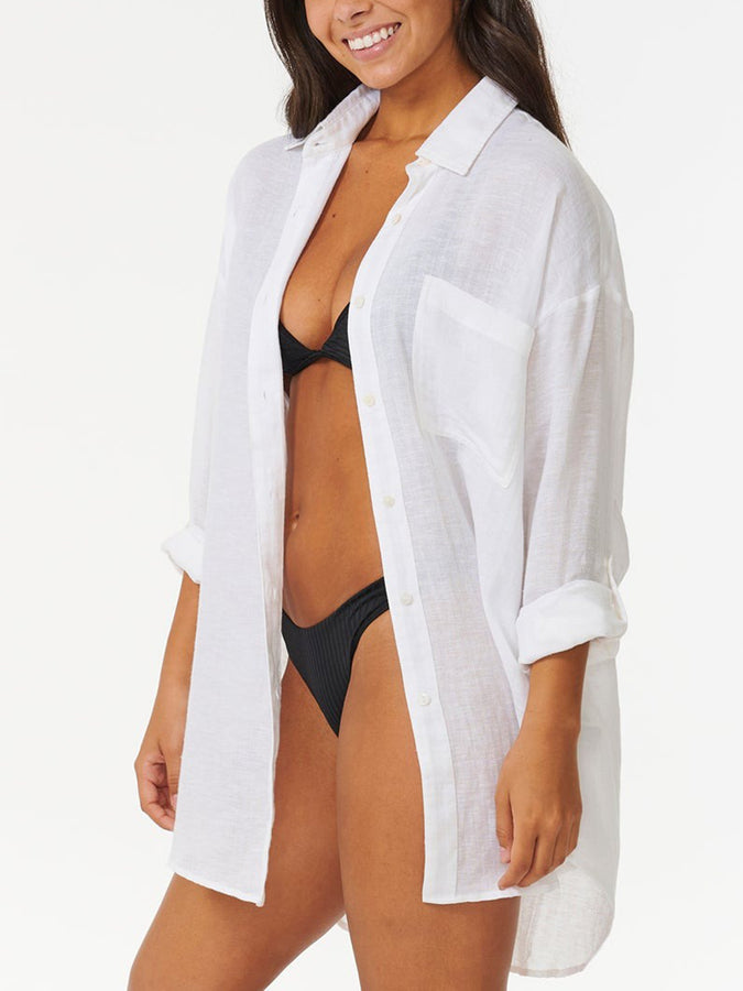 Rip Curl Premium Surf Holiday Long Sleeve Buttondown Shirt Spring 2026 | WHITE (1000)