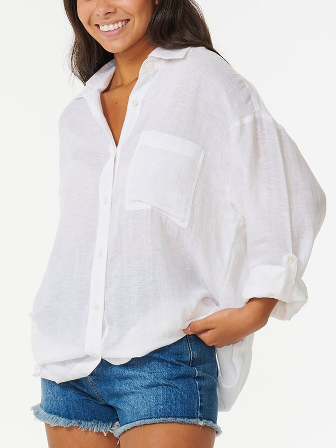 Rip Curl Premium Surf Holiday Long Sleeve Buttondown Shirt Spring 2026 | WHITE (1000)