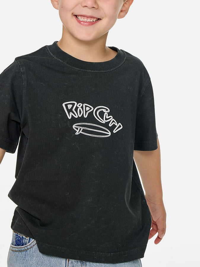 Rip Curl Ride The Wave Wash T-Shirt (Boys 2-7) Spring 2026 | WASHED BLACK (8264)