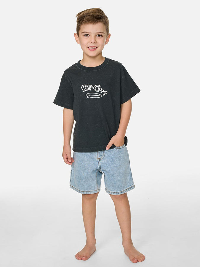 Rip Curl Ride The Wave Wash T-Shirt (Boys 2-7) Spring 2026 | WASHED BLACK (8264)