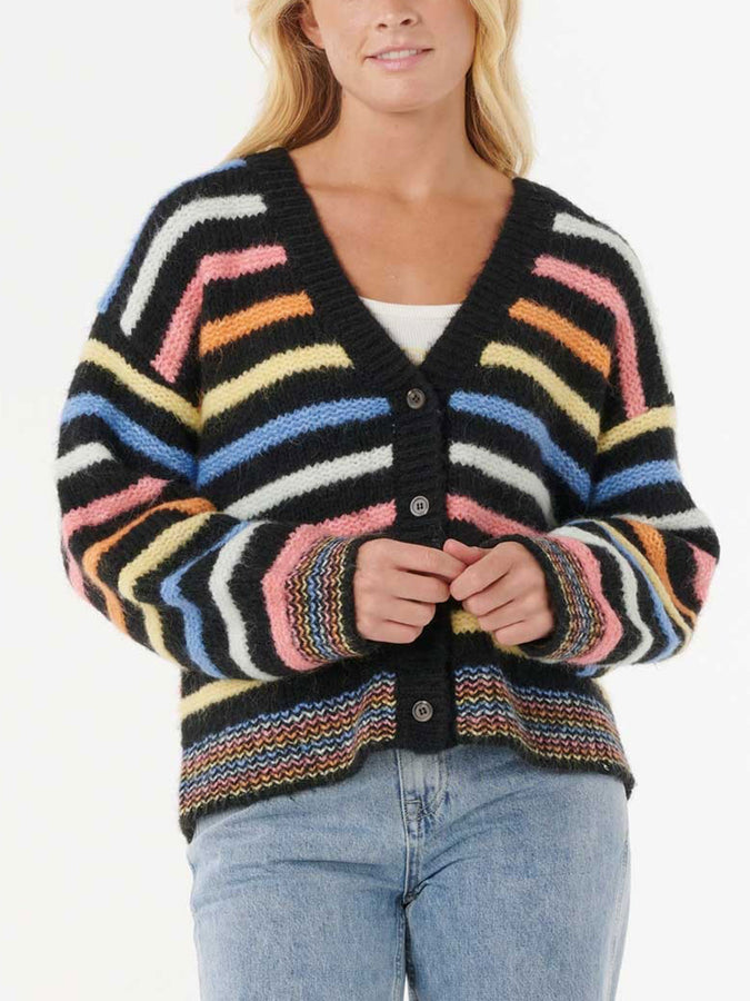 Rip Curl Pacific Rider Stripe Cardigan Fall 2025 | BLACK (0090)
