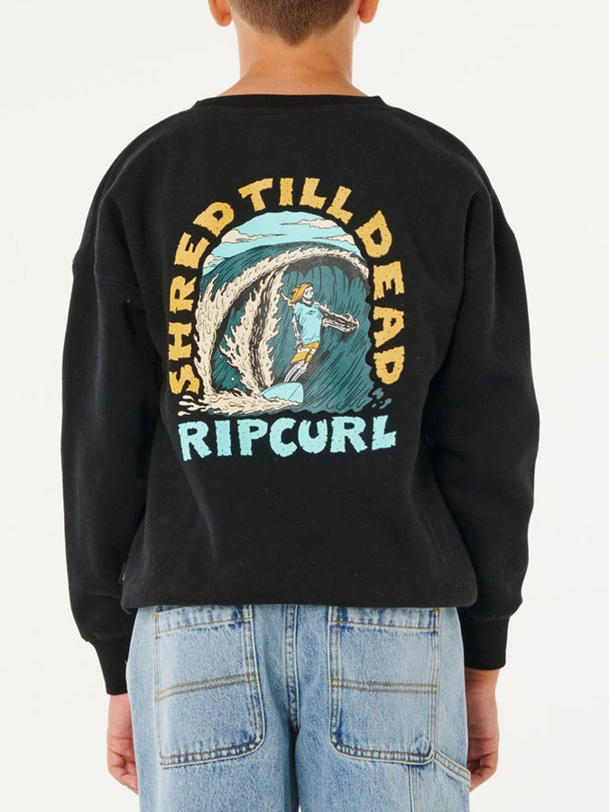 Rip Curl Shred Till Dead Crewneck Sweatshirt Spring 2026 | BLACK (0090)