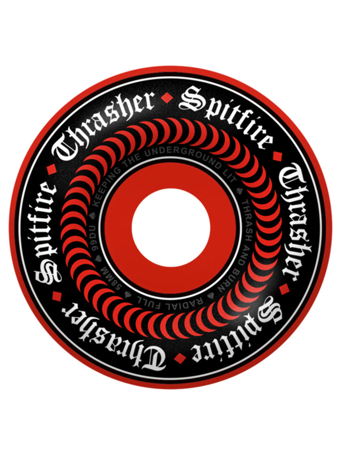 Spitfire x Thrasher F4 Oath Full Skateboard Wheels | RED