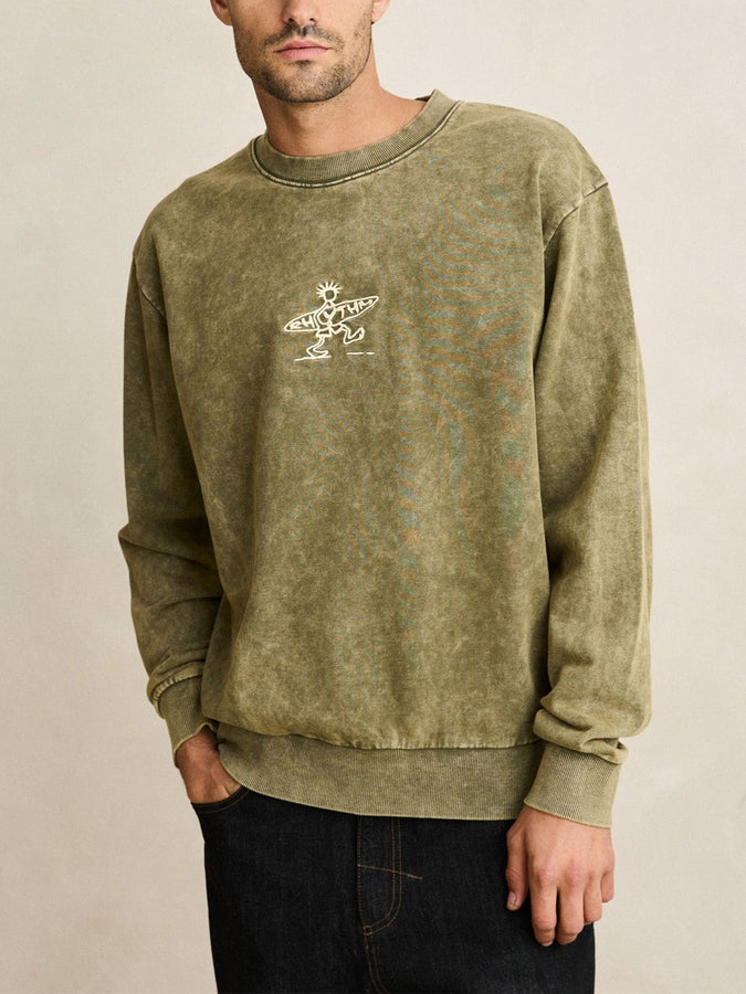 Rhythm Drifter Salt Wash Crewneck Sweatshirt Summer 2026 | OLIVE