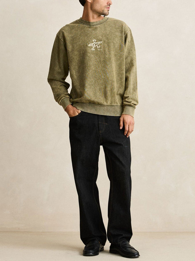 Rhythm Drifter Salt Wash Crewneck Sweatshirt Summer 2026 | OLIVE