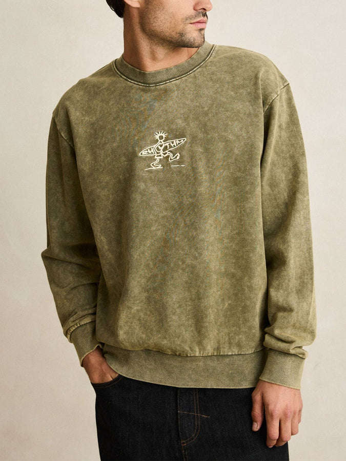 Rhythm Drifter Salt Wash Crewneck Sweatshirt Summer 2026 | OLIVE