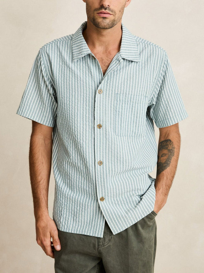 Rhythm Seersucker Stripe S/S Buttondown Shirt Summer 2026 | PINE