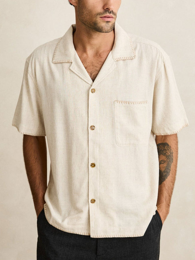 Rhythm Relaxed Whip Stitch S/S Buttondown Shirt Summer 2026 | NATURAL